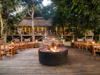  The deck and fire pit is the center of activity before and after gorilla tracking