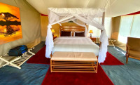 King-size bed tent interior