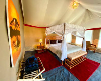 Interior of king-size bed tent