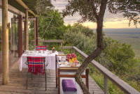 Private breakfast with views of the Mara