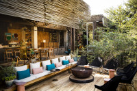 Main area and fire pit at Singita Sweni, for a nightcap under the stars around the fire. 