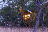 Spend your nights in one of four luxurious safari tents, raised 3 metres of the earth to offer spectacular views of the River on one side and the surrounding plains on the other side, granting unique opportunities to spot game from the veranda.