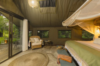 Canvas Guest Tent Interior with comfortable indoor seating