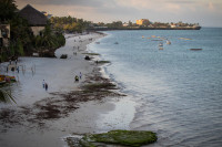 Beach view from the resort