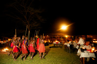 Outdoor - Masai dancers and a bonfire