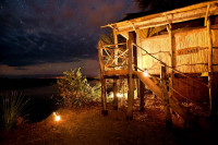 Chalet at night