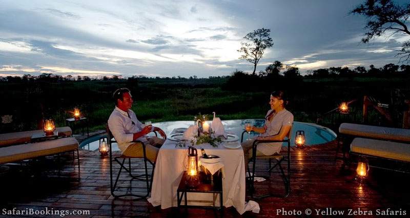 Honeymoon safari at it best! Can you imagine? Dinner by the pool