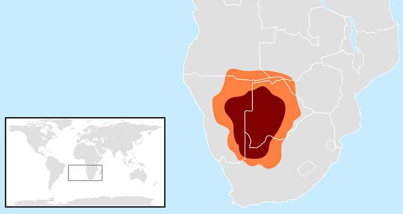Map of Kalahari Desert