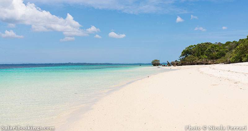 Pristine white sandy beach at Pemba Island, Tanzania