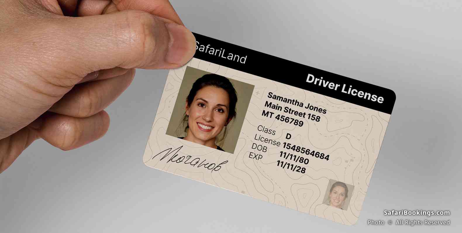 Example drivers license