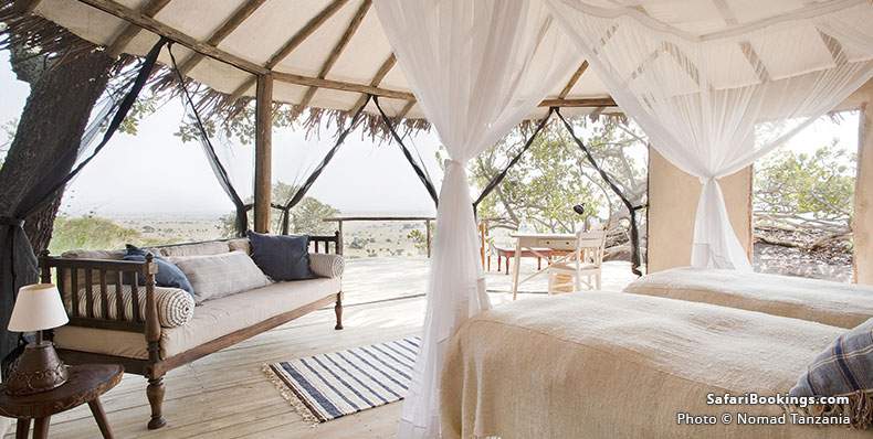 Beautiful room with view over Serengeti plains