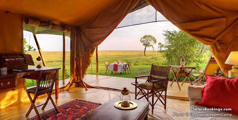 Nice room with view over Masai Mara plains