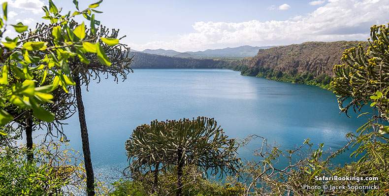 Crater lake on the border of Kenya and Tanzania