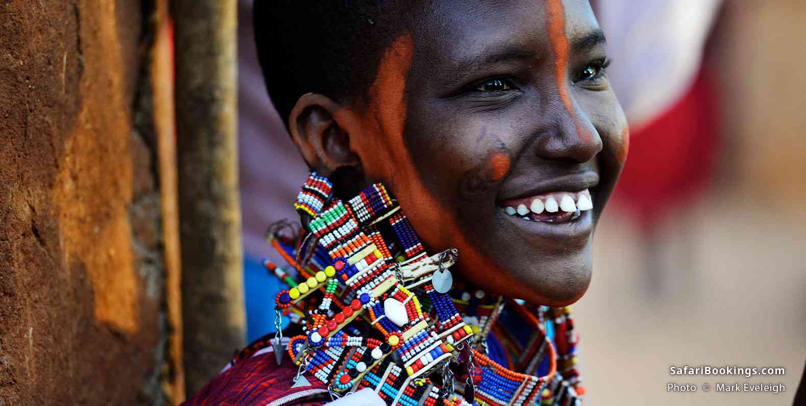 Maasai maiden with beaded jewellery