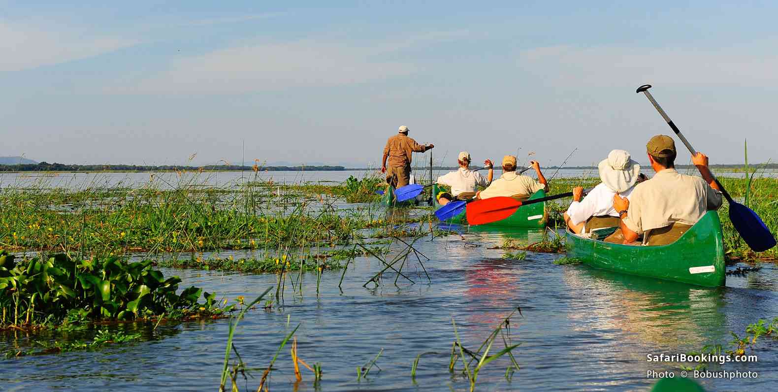 Canoeing down the Zambezi River
