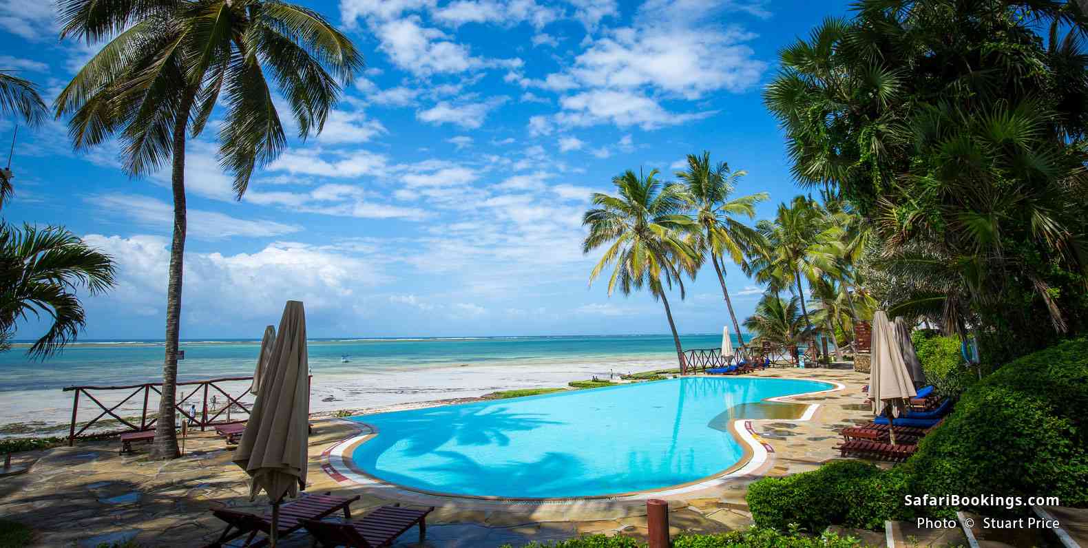 Swimming pool area at Voyager Beach Resort in Mombasa