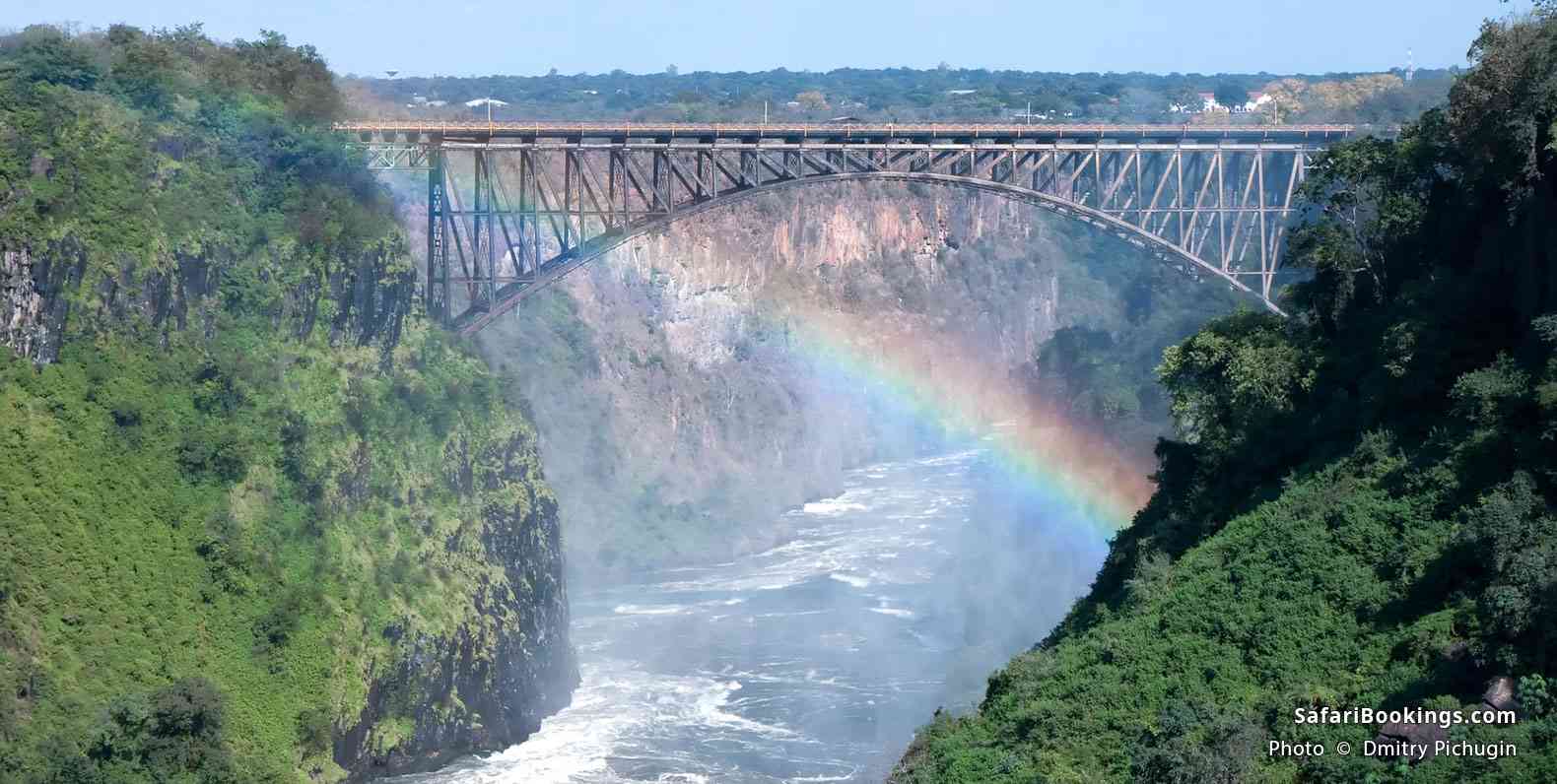 The Victoria Falls Bridge, which connects two countries