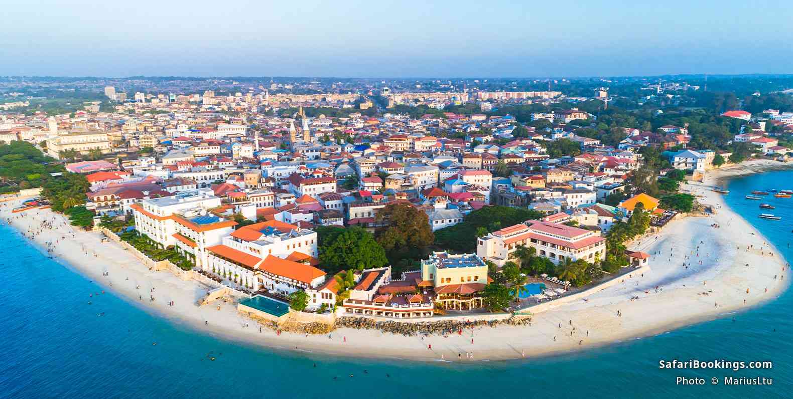 Aerial view over Stone Town