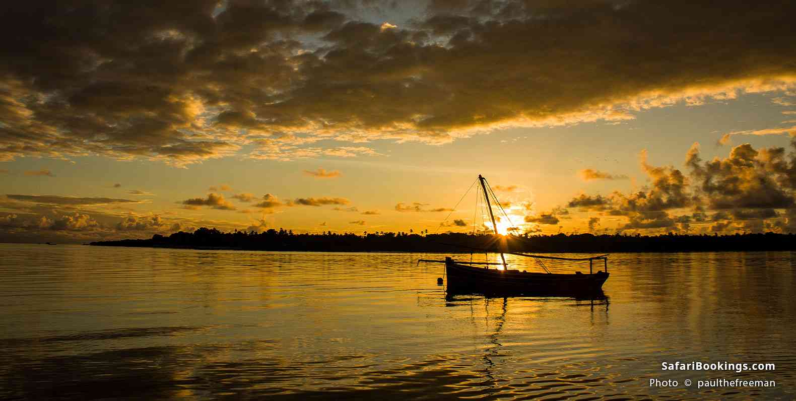Boat at sunset on Mafia Island