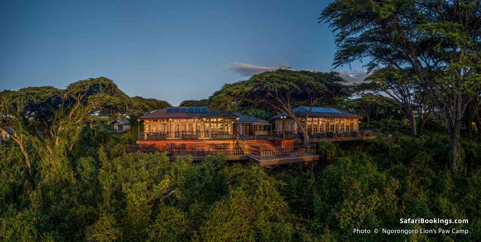 Lion’s Paw, on the inner rim of Ngorongoro, combines elements of a tented camp and a built-up lodge