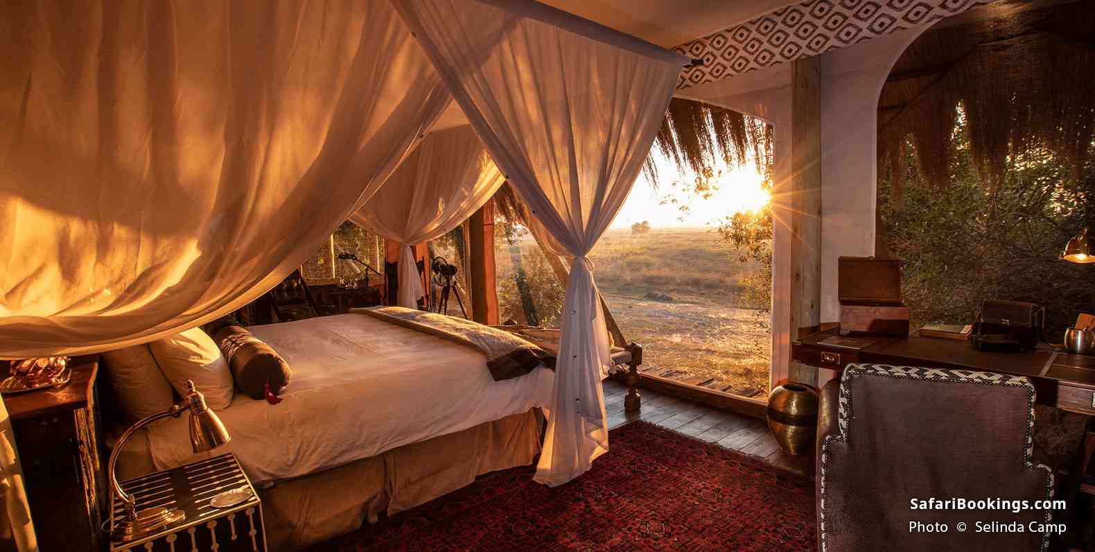 Selinda Camp room with a terrace