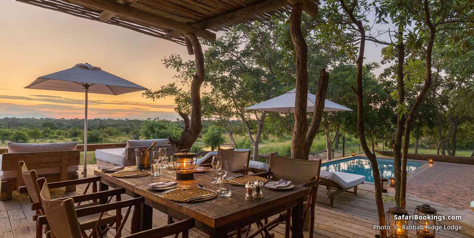 Pool area at Baobab Ridge Lodge