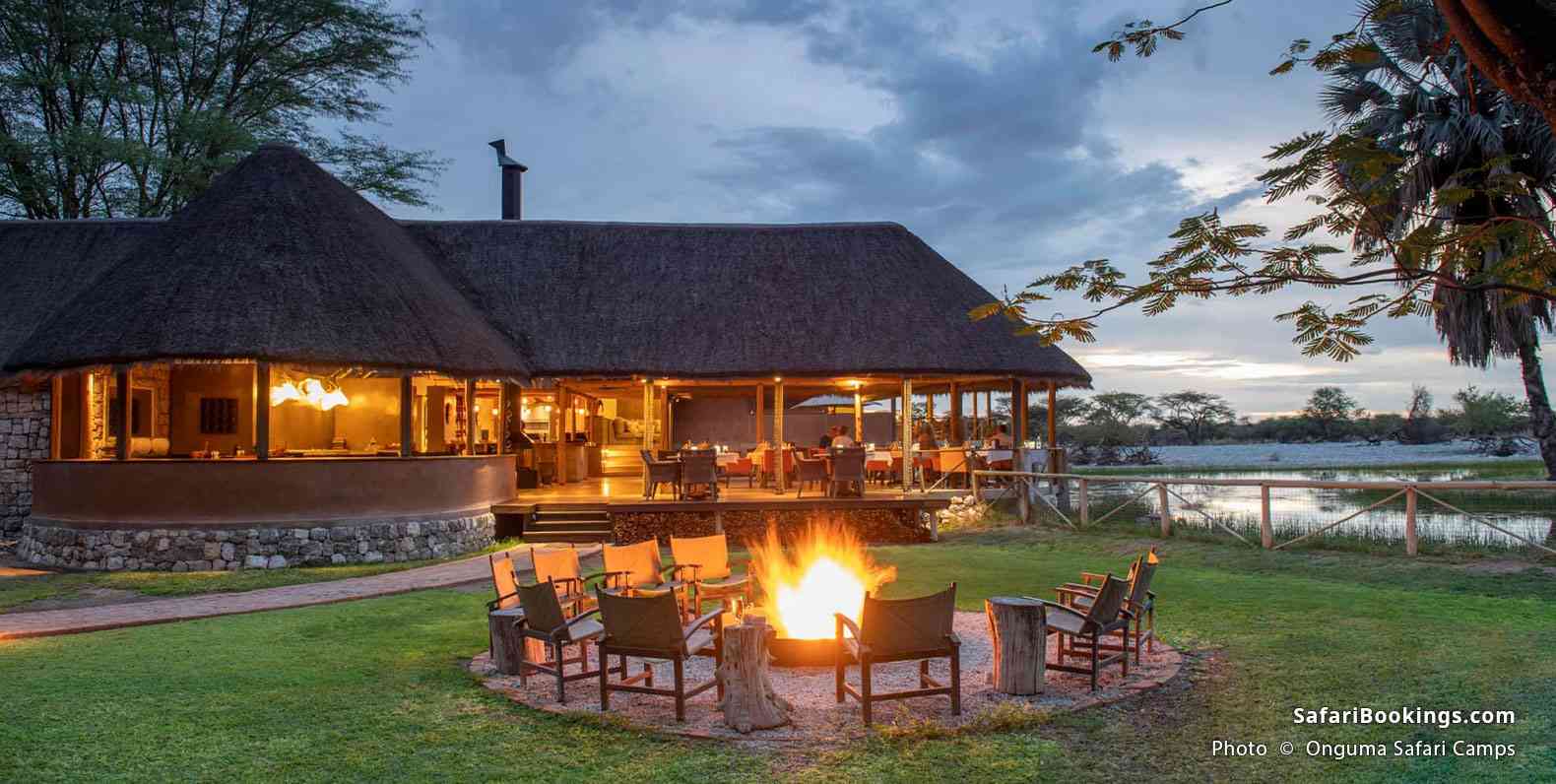 Firepit at dusk at Onguma Bush Camp