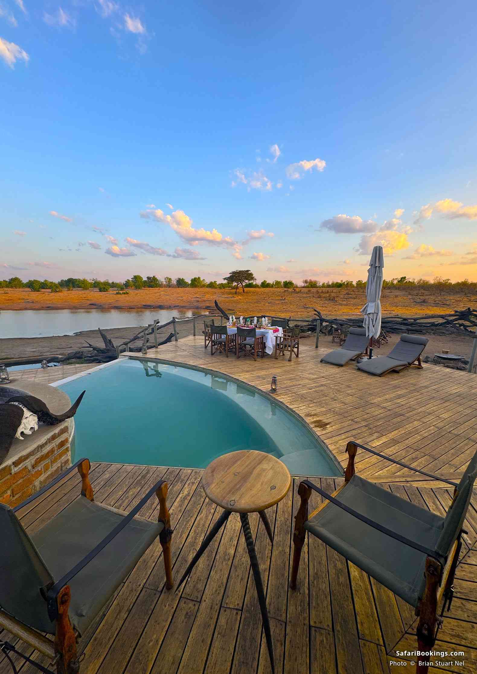 Bush camp swimming pool in Hwange National Park