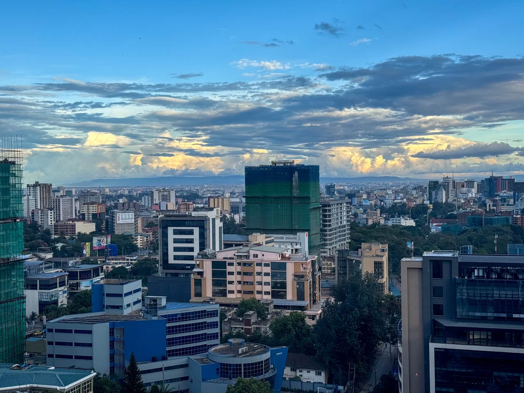 A view of Nairobi taken from my hotel room at JW Marriott Hotel Nairobi