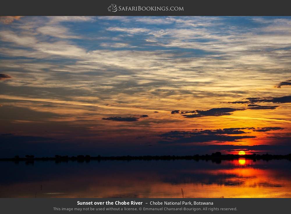 Sunset over the Chobe River in Chobe National Park, Botswana