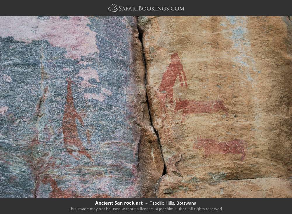 Ancient San rock art in Tsodilo Hills, Botswana