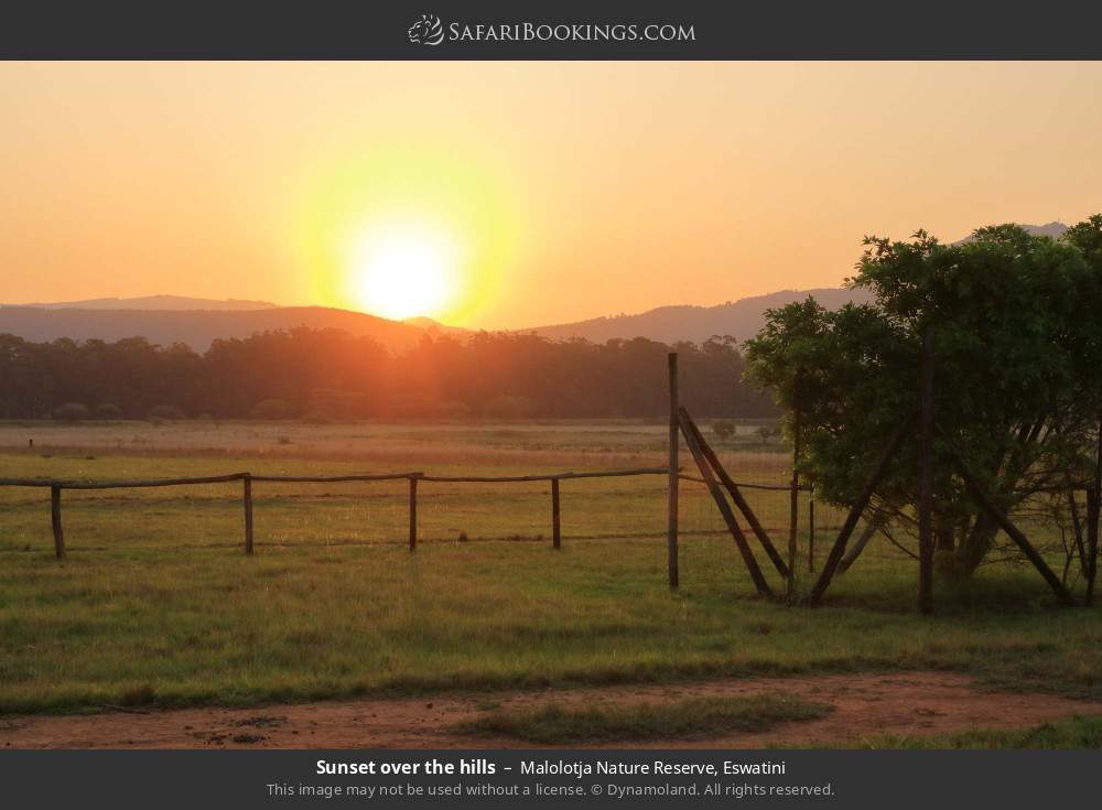 Sunset over the hills in Malolotja Nature Reserve, Eswatini