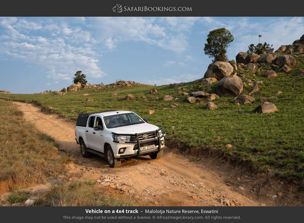 Vehicle on a 4x4 track in Malolotja Nature Reserve, Eswatini