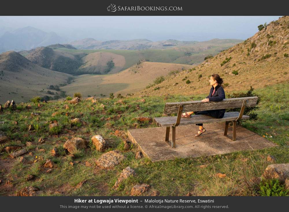 Hiker at Logwaja Viewpoint in Malolotja Nature Reserve, Eswatini