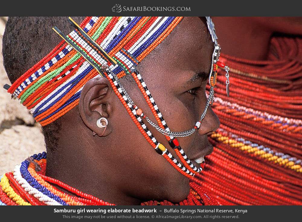 Samburu girl wearing beaded jewellery in Buffalo Springs National Reserve, Kenya