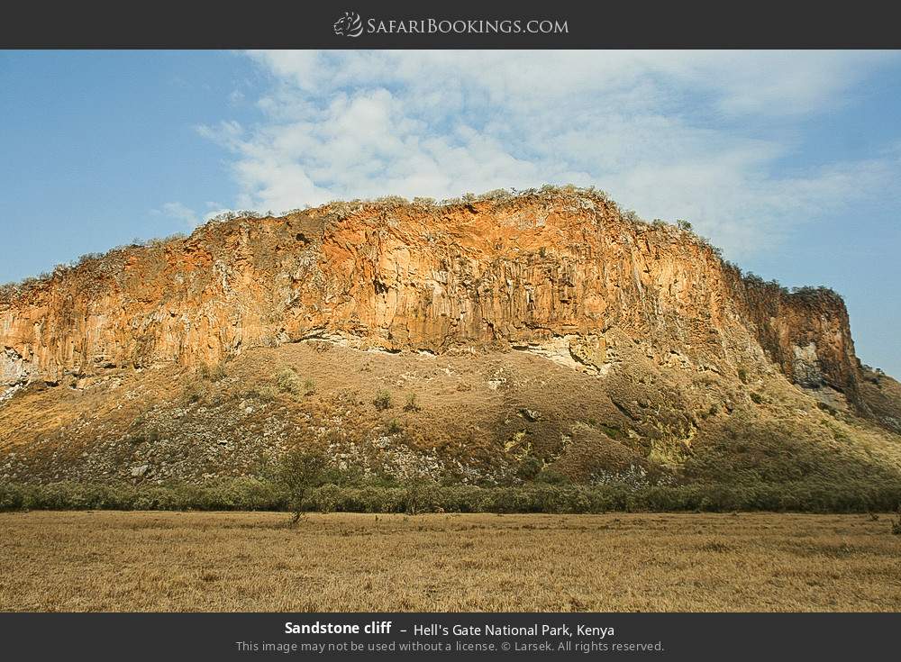 Sandstone cliff in Hell's Gate National Park, Kenya