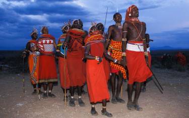 Samburu people dancing