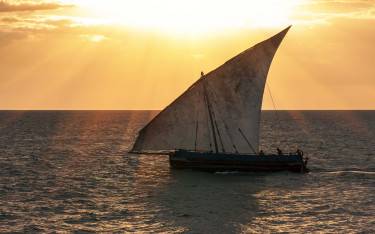 Dhow at sunset