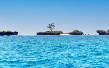 Wasini Island seen from the marine park