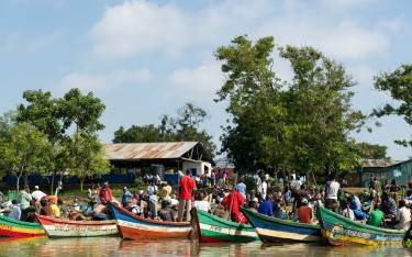 Fish market at Dunga Bay, Lake Victoria