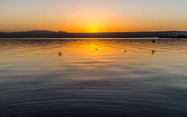 Sunset over the lake