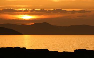 Sunset over the lake