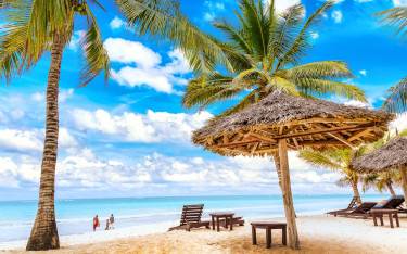 Idyllic beach scene in Malindi