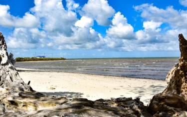 White sandy beach