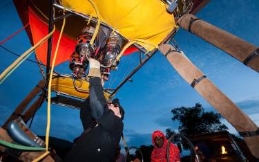 Pilot getting the balloon ready for take-off