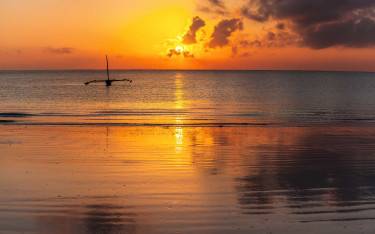 Sunrise over the ocean near Mombasa