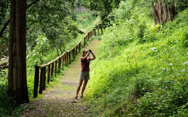 Birdwatcher on the Kitum Cave Nature Trail