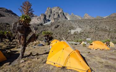 Campground at the north slope of Mt Kenya
