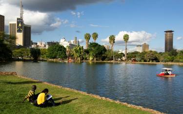 Boating in Uhuru Park in Central Nairobi