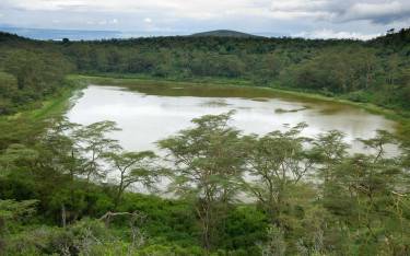 Green crater lake